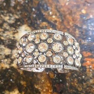 Large Wide Rhinestone Dazzling Cuff bracelet 